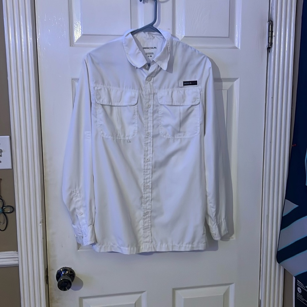 White long sleeve fishing shirt